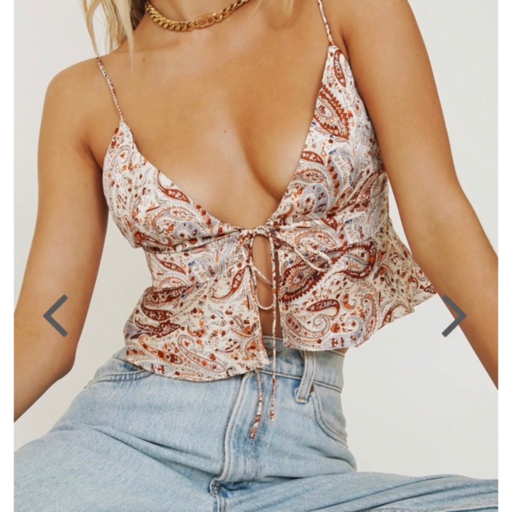 COPY - Verge Girl Stevie Nicks Tie Front Top